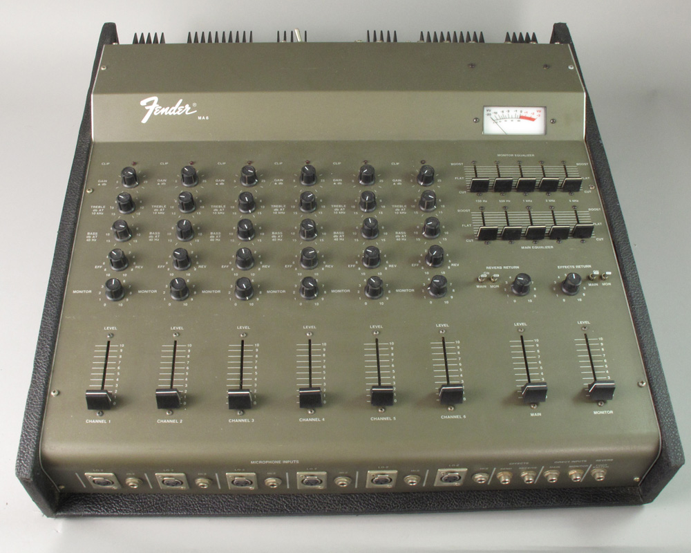 Vintage Fender MA6 Powered Mixer Amplifier 6 Channel Input / 2 Output